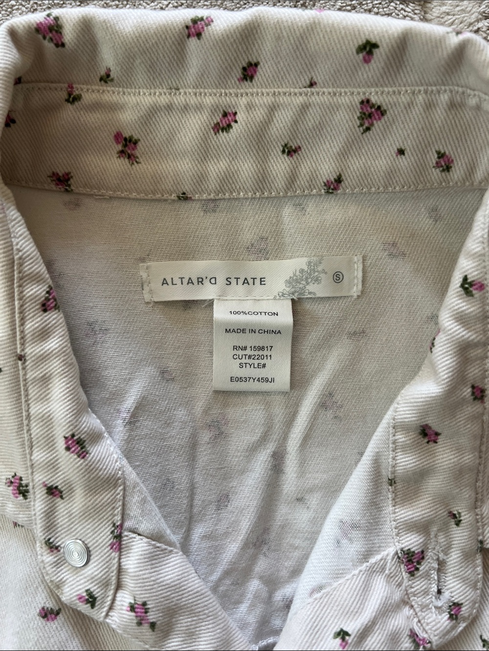 Altar'd State Cream Romper with Pink Floral Print - Picture 2 of 3